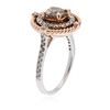 Image 3 : 14KT White Gold 1.14 ctw Light Brown & White Diamond Ring