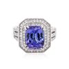 Image 1 : 14KT White Gold 5.86 ctw Tanzanite and Diamond Ring