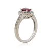 Image 3 : 14KT White Gold 0.80 ctw Ruby and Diamond Ring