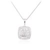 Image 2 : 14KT White Gold 0.87 ctw Diamond Pendant With Chain