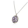 Image 3 : 14KT White Gold 8.59 ctw Tanzanite and Diamond Pendant With Chain