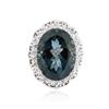 Image 1 : 14KT White Gold 19.87 ctw Topaz and Diamond Ring