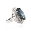 Image 2 : 14KT White Gold 19.87 ctw Topaz and Diamond Ring