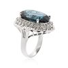 Image 3 : 14KT White Gold 19.87 ctw Topaz and Diamond Ring