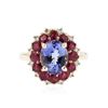 Image 1 : 14KT Yellow Gold 2.75 ctw Tanzanite, Ruby and Diamond  Ring