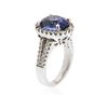 Image 3 : 14KT White Gold 6.64 ctw Sapphire and Diamond Ring