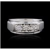 Image 1 : 14KT White Gold 0.47 ctw Diamond Ring