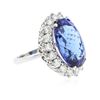 Image 2 : 14KT White Gold 14.37 ctw GIA Certified Tanzanite and Diamond Ring