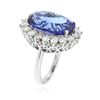 Image 3 : 14KT White Gold 14.37 ctw GIA Certified Tanzanite and Diamond Ring