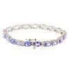 Image 2 : 14KT White Gold 14.06 ctw Tanzanite and Diamond Bracelet