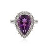 Image 1 : 14KT White Gold 5.50 ctw Amethyst and Diamond Ring