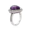 Image 3 : 14KT White Gold 5.50 ctw Amethyst and Diamond Ring