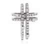Image 1 : 14KT White Gold 0.49 ctw Diamond Cross Pendant