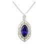 Image 2 : 18KT White Gold 33.29 ctw Tanzanite and Diamond Necklace