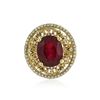 Image 1 : 14KT Yellow Gold 7.01 ctw Ruby and Diamond Ring