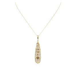 14KT Yellow Gold Chandelier Crystal Pendant With Chain