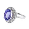 Image 2 : 14KT White Gold 5.61 ctw Tanzanite and Diamond Ring
