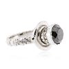 Image 2 : 14KT White Gold 2.72 ctw Black & White Diamond Ring