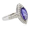 Image 2 : 14KT White Gold 2.13 ctw Tanzanite and Diamond Ring