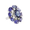 Image 2 : 14KT White Gold 18.66 ctw Tanzanite Diamond Ring