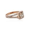 Image 2 : 14KT Rose Gold 1.33 ctw Fancy Green Diamond Ring