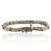 Image 2 : 14KT Two-Tone Gold 0.12 ctw Diamond Tennis Bracelet