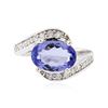 Image 1 : 14KT White Gold 2.09 ctw Tanzanite and Diamond Ring