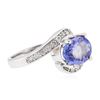 Image 2 : 14KT White Gold 2.09 ctw Tanzanite and Diamond Ring