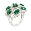 Image 3 : 14KT White Gold 3.20 ctw Emerald and Diamond Ring