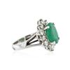 Image 2 : 14KT White Gold 3.41 ctw Emerald and Diamond Ring