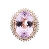 Image 1 : 14KT Rose Gold 39.46 ctw GIA Certified Kunzite and Diamond Ring