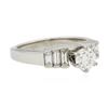Image 2 : Platinum 1.14 ctw Brilliant Cut Diamond Ring
