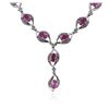 Image 1 : 14KT White Gold 15.40 ctw Pink Sapphire and Diamond Necklace