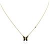 Image 1 : 14KT Yellow Gold 0.03 ctw Diamond Butterfly Necklace
