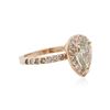 Image 2 : 14KT Rose Gold 1.19 ctw Fancy Green Diamond Ring