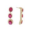 Image 2 : 14KT Yellow Gold 13.98 ctw Ruby and Diamond Earrings