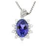 Image 2 : 14KT White Gold 11.66 ctw GIA Certified Tanzanite and Diamond Pendant With Chain