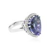 Image 2 : 14KT White Gold GIA Certified 28.41 ctw Tanzanite and Diamond Ring
