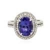 Image 1 : 14KT White Gold 3.57 ctw Tanzanite and Diamond Ring