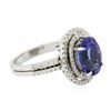 Image 2 : 14KT White Gold 3.57 ctw Tanzanite and Diamond Ring