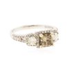 Image 2 : 14KT White Gold EGL USA Certified 1.74 ctw Fancy Brown Diamond Ring