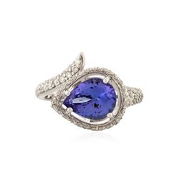 14KT White Gold 2.45 ctw Tanzanite and Diamond Ring