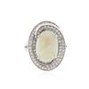 Image 1 : 14KT White Gold 2.48 ctw Opal and Diamond Ring