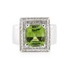 Image 1 : 14KT White Gold 4.05 ctw Peridot and Diamond Ring