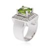 Image 3 : 14KT White Gold 4.05 ctw Peridot and Diamond Ring