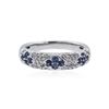 Image 1 : 18KT White Gold 0.50 ctw Sapphire and Diamond Ring