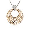Image 1 : 14KT Rose and White Gold 0.88 ctw Diamond Pendant With Chain