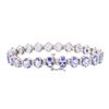 Image 2 : 14KT White Gold 15.84 ctw Tanzanite and Diamond Bracelet