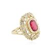 Image 2 : 14KT Yellow Gold 3.28 ctw Ruby and Diamond Ring