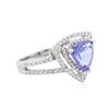 Image 2 : 14KT White Gold 2.27 ctw Tanzanite and Diamond Ring